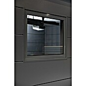 Telluria Garage Classico 3663G inkl. Elektro-Set und Innenwandverkleidung (Außenmaß inkl. Dachüberstand (B x T): 388 x 658 cm, Weiß/Anthrazit, Stahl, Elektro-Set) | BAUHAUS