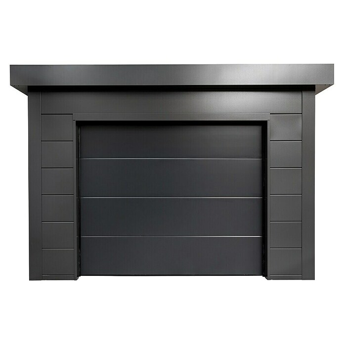 Telluria Garage Classico 3654G (Außenmaß inkl. Dachüberstand (B x T): 388 x 568 cm, Stahl, Lichtgrau/Anthrazit, Ohne Set) | BAUHAUS