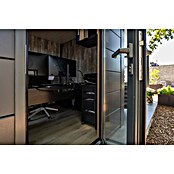 Telluria Gartenhaus Luminato 3930 inkl. Elektro-Set (Außenmaß inkl. Dachüberstand (B x T): 408 x 318 cm, Stahl, Weiß, Inkl. Innenwandverkleidung & Elektro-Set) | BAUHAUS