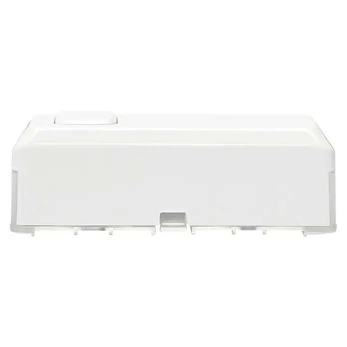 Homematic IP Klingeltaster - Weiß, 9,3 x 12,2 x 3,6 cm, Kunststoff - Ein weißer Spender, möglicherweise für Seife oder Desinfektionsmittel, mit einem schlichten, rechteckigen Design und einem Knopf oben.