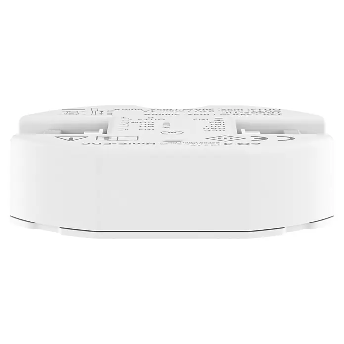 Homematic IP Türöffner-Steuerung Universal - L x B x H: 9,3 x 12,2 x 3,6 cm, Funk - Nahaufnahme eines EQ-3 HMIP-FDC-Geräts, das Konnektivität und Steuerung in Smart-Home-Systemen bietet.