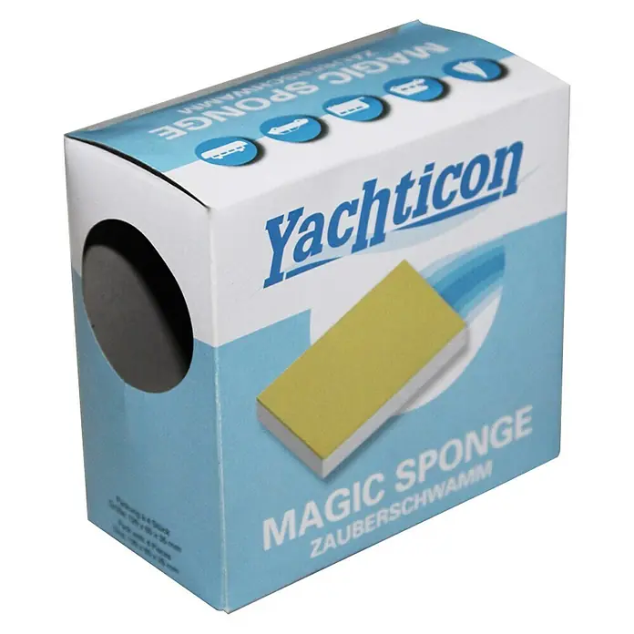 Yachticon Schwamm Fleck-Weg-Magic - L x B x H: 120 x 60 x 35 mm - Eine Packung Yachtticon Magic Sponge Zauberschwamm, ideal für die Reinigung im Haushalt und auf Booten.