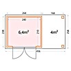 Telluria Metallgerätehaus Classico 2724 mit Open Lounge S rechts (Außenmaß inkl. Dachüberstand (B x T): 456 x 258 cm, Stahl, Lichtgrau/Anthrazit, Ohne Set) | BAUHAUS