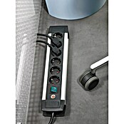Brennenstuhl Premium-Alu-Line Steckdosenleiste Premium-Alu-Line (8-fach, Schwarz/Silber, 3 m, Sicherheitsschalter beleuchtet)