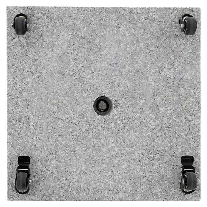 Doppler Granitschirmständer MyZone - 49,9 kg, Passend für: Doppler MyZone Sonnenschirme - Quadratischer Granitsockel mit vier schwarzen Rollen und einer Mittelbefestigung.