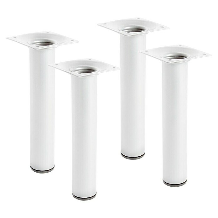 Pata para muebles (Ø x Al: 3 x 20 cm, Acero, Blanco, 1 ud.) | BAUHAUS