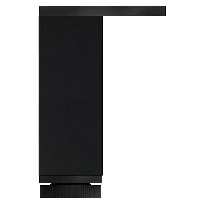 Pata para muebles - L x An x Al: 4 x 4 x 12 cm, Aluminio, Negro, Cuadrado, 1 ud. - Primer plano de un elegante mueble negro con líneas limpias y una estética moderna. Perfecto para interiores minimalistas.