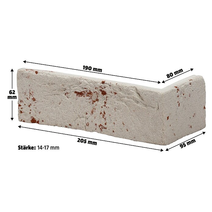 Stegu Kotni del opečnatega zidaka Country 680  (20,5 cm x 9,5 cm x 14 mm, Videz kamna) | 4389 - Imitate | EAFL - Wandverkleidungen/Riemchen | EAF - Fliesen | EA - Fliesen | E - Fliesen | BAUHAUS