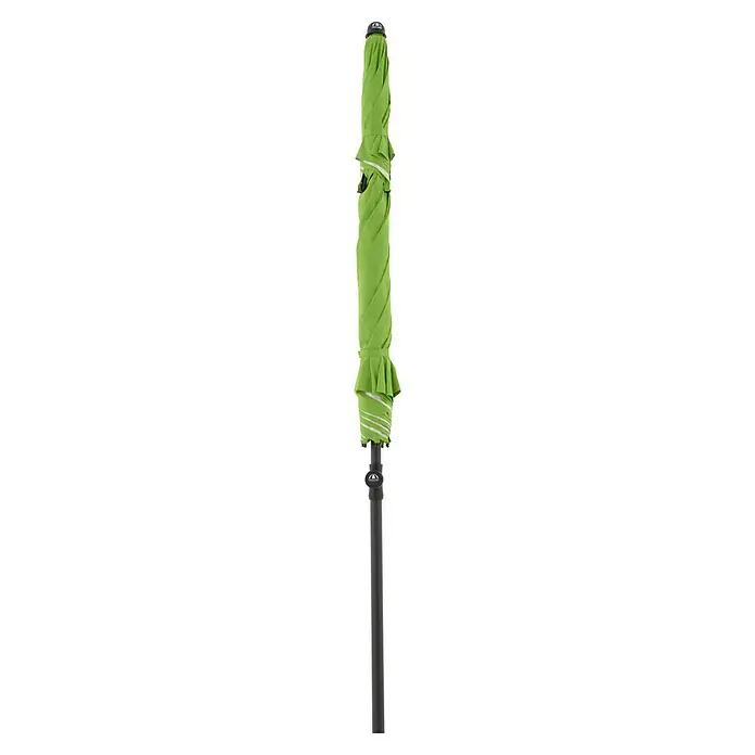 Doppler Strandschirm Windprofi Neo - Apfelgrün, Durchmesser Bespannung: 200 cm - Geschlossener, hellgrüner Regenschirm mit einem stabilen grauen Griff. Ideal für Regentage, bietet Schutz und stilvolles Aussehen zugleich.