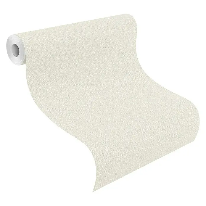Rasch Tapetenwechsel Vliestapete I - Weiß, Uni, 10,05 x 0,53 m - Eine Rolle weiße Tapete mit einer dezenten Textur, die sich ideal für die Gestaltung eines ruhigen und eleganten Raumes eignet.