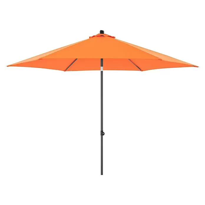 Doppler Marktschirm myZone Push Up - Orange, Durchmesser Bespannung: 300 cm - Orangener Terrassenschirm mit dunklem Gestell, spendet Schatten für den Außenbereich.
