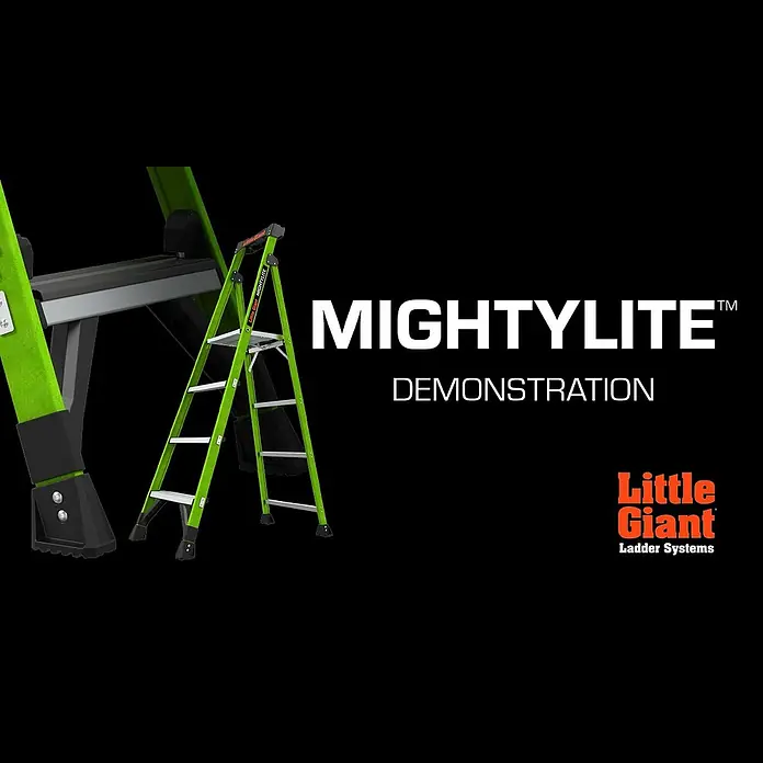 Little Giant Stehleiter MIGHTYLITE 2 Stufen - Anzahl Tritte: 2 Stk., Arbeitshöhe: 280 cm, Belastbarkeit: 150 kg, Verbundwerkstoff - MightyLite 2.0 Demo | IAA 375 lbs Rated | Little Giant Ladder Systems