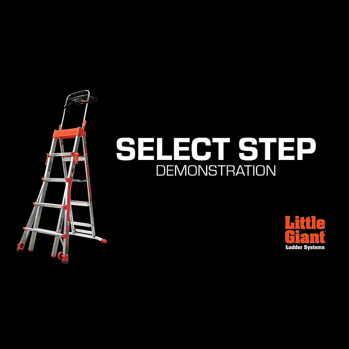 Little Giant Stehleiter SELECT STEP - Anzahl Tritte: 7 Stk., Arbeitshöhe: 376 cm, Belastbarkeit: 150 kg, Aluminium - Select Step | Demo | Little Giant Ladder Systems