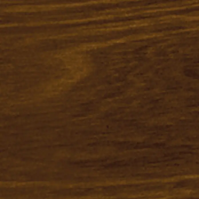 Bondex Holzlasur 3in1 - Nussbaum, 4 l, Seidenmatt - Nahaufnahme einer Holzoberfläche mit einer warmen, braunen Farbe und einer sichtbaren Maserung. Ideal für rustikale Designs.