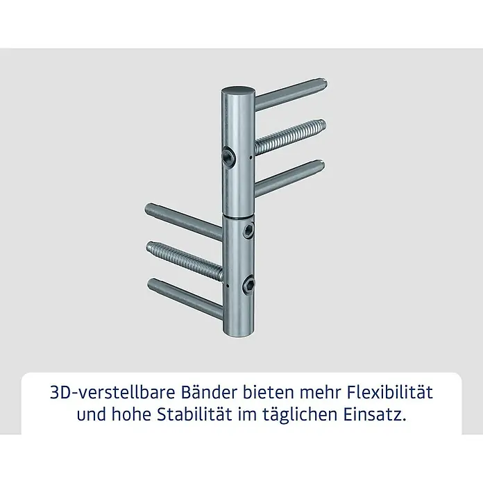 Hörmann EcoStar Haustür ISOPRO IP 780S - 110 x 210 cm, DIN Anschlag: Links, CH 703 Anthrazit Metallic - Metallischer 3D-verstellbarer Fixateur mit sechs Stiften für flexible und stabile Anwendungen.