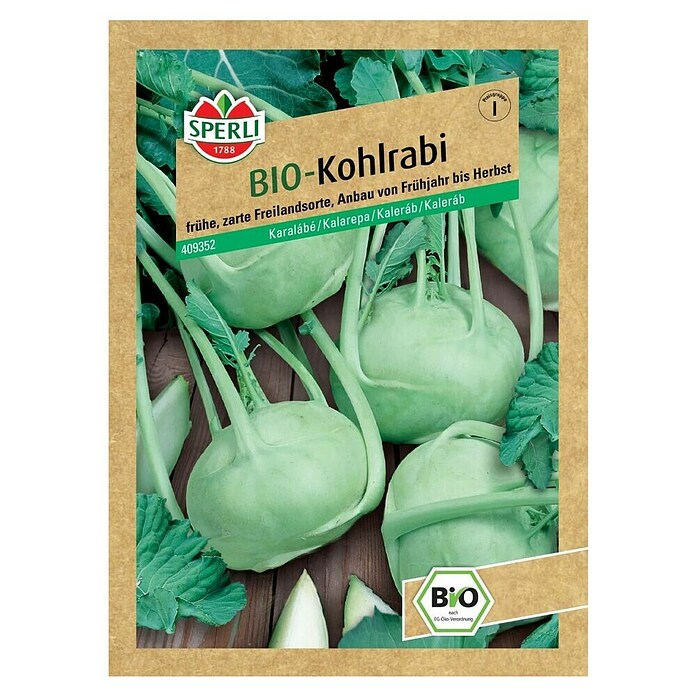 Sperli Gemüsesamen BIO Kohlrabi (Brassica oleracea var. gongylodes, Saatzeit: März, Erntezeit: Juni) | BAUHAUS