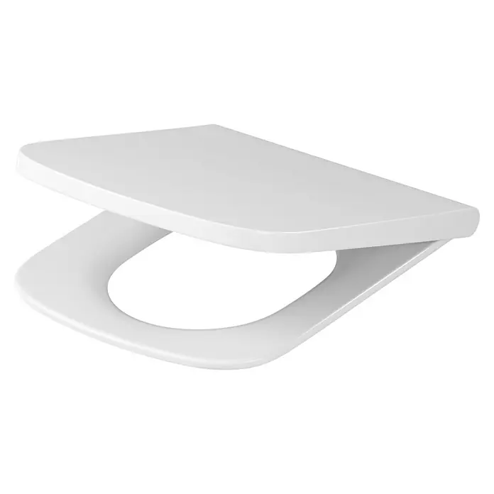 Camargue New York Square WC-Sitz - Duroplast, Weiß, Mit Absenkautomatik - Ein schlichtes, weißes WC-Sitz-Design mit abgerundeten Kanten, das durch sein minimalistisches Aussehen besticht und für jedes Badezimmer geeignet ist.