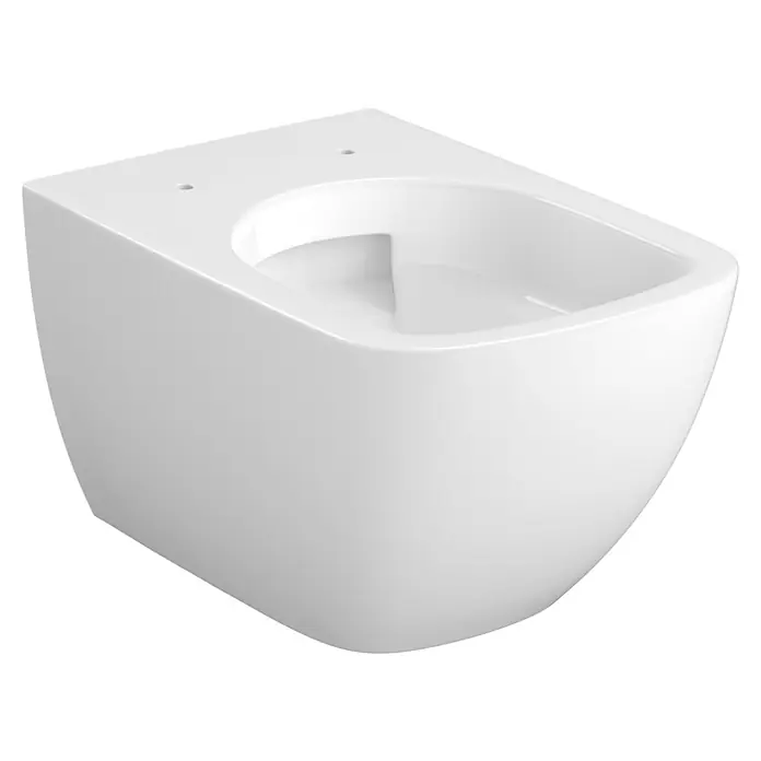 Camargue New York Square Wand-WC-Set - Spülrandlos, Ohne Spezialglasur, Spülform: Tief, WC Abgang: Waagerecht, Weiß - Ein weißes, wandhängendes Bidet in modernem Design. Ideal für ein stilvolles Badezimmer.