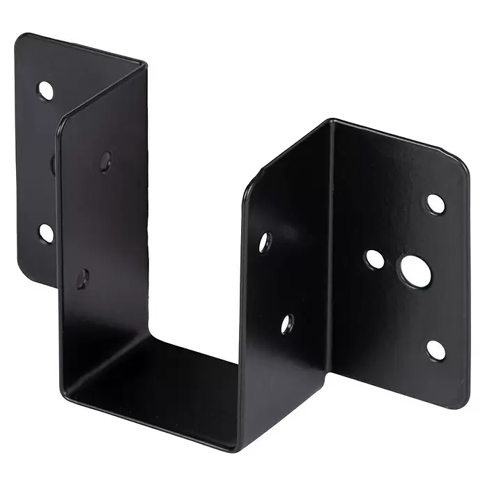 Stabilit Balkenschuh - B x H: 51 x 61 mm, Stahl, Verzinkt - Schwarzer U-förmiger Metallbügel mit Befestigungslöchern für Holzverbindungen.