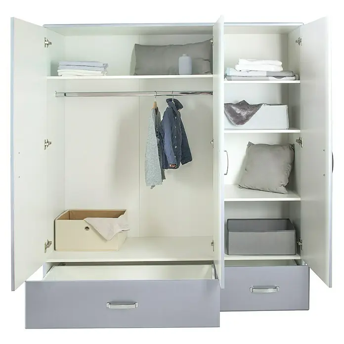 Phönix Miami Drehtürschrank - L x B x H: 52 x 146 x 200 cm, Grau - Geräumiger Kleiderschrank mit viel Stauraum für Kleidung, Accessoires und mehr. Der Kleiderschrank ist mit Schubladen und Regalen ausgestattet.