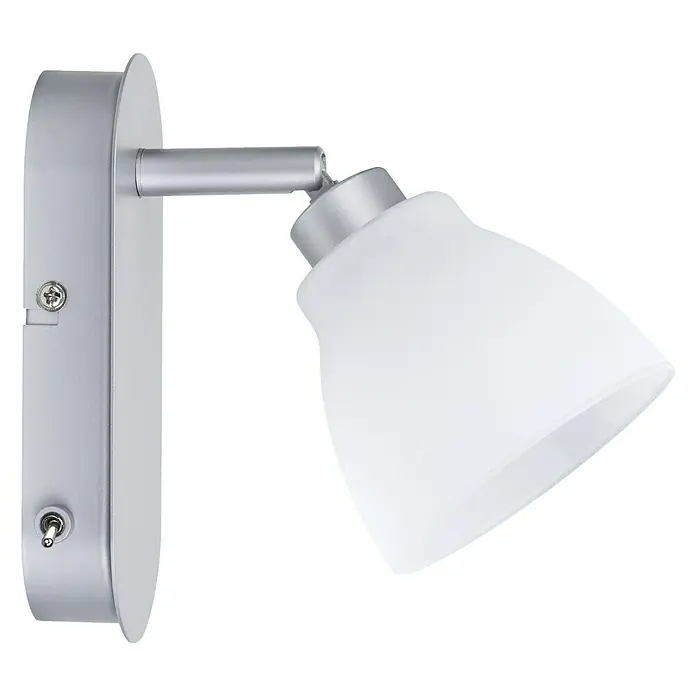 Paulmann DecoSystems Lampenschirm Wolbi - Durchmesser: 9 cm, Weiß, Glas, Rund - Silberne Wandleuchte mit mattiertem Glaslampenschirm für stilvolle Beleuchtung und eine angenehme Atmosphäre im Raum.