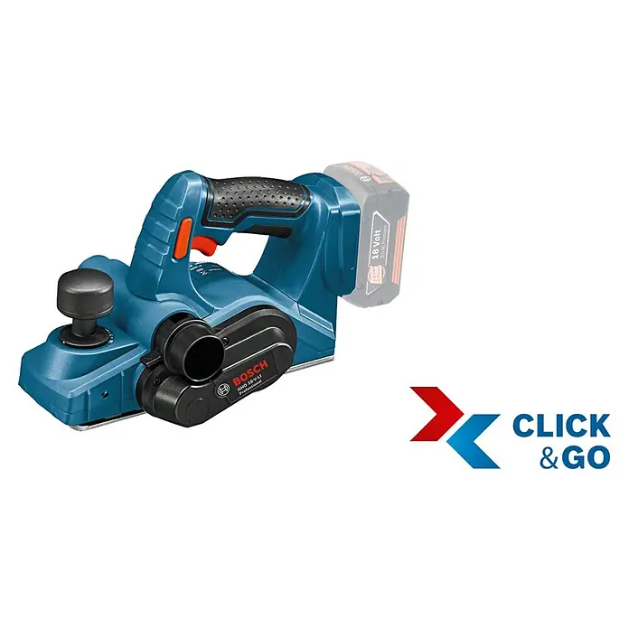 Bosch Professional AMPShare 18V Akku-Hobel GHO 18 V-LI L-Boxx - 18 V, Ohne Akku, Hobeltiefe: 0 mm - 1,6 mm, Leerlaufdrehzahl: 0 U/min - 14.000 U/min - Der Bosch GHO 18-V-LI Akku-Hobel ist ein leistungsstarkes Werkzeug für präzise Holzbearbeitung, ideal für Profis.