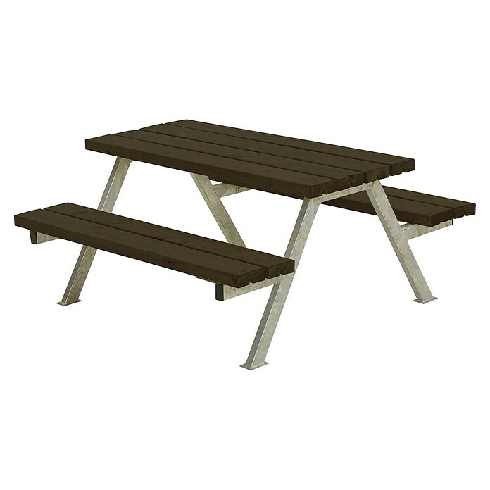 Kinder-Picknicktisch Alpha Junior (Schwarz, Kiefer-Fichte, 118 x 118 x 57 cm) | BAUHAUS