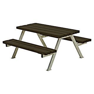 Kinder-Picknicktisch Alpha Junior (Schwarz, Kiefer-Fichte, 118 x 118 x 57 cm)