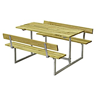 Kinder-Picknicktisch Basic (Natur, 110 x 125 x 57 cm, Mit Rückenlehne)