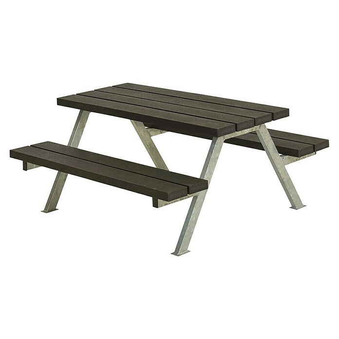 Kinder-Picknicktisch Alpha Junior (L x B x H: 118 x 118 x 57 cm, Holz, Schwarz) | BAUHAUS