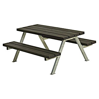 Kinder-Picknicktisch Alpha Junior (L x B x H: 118 x 118 x 57 cm, Holz, Schwarz)