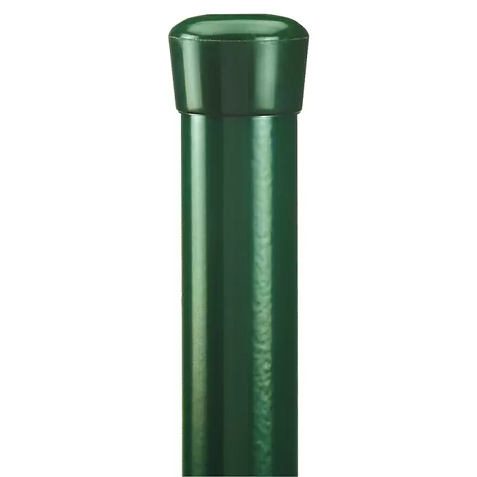 Alberts Zaunpfosten - Höhe: 120 cm, Durchmesser: 28 mm, Grün - Dunkelgrüner zylindrischer Gartenpfahl mit einer abgerundeten, breiteren Kappe zur Pflanzenstütze.