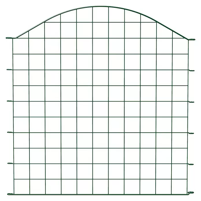Alberts Teichschutzzaun - B x H: 77,7 x 78,5 cm, Grün - Grünes Drahtspalier für Kletterpflanzen, mit gewölbter Oberseite und quadratischem Gittermuster.