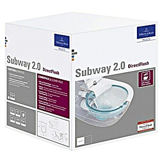 Villeroy & Boch Subway 2.0 Wand-WC-Set (Spülrandlos, Mit schmutzabweisender Glasur, Spülform: Tief, WC Abgang: Waagerecht, Weiß)