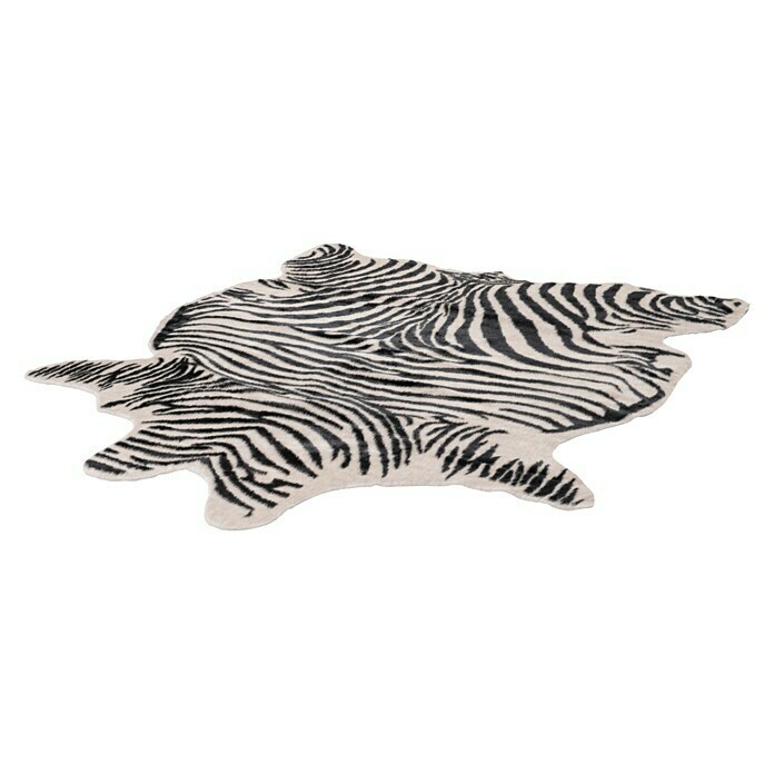 Deko-Kunstfell (Zebra, Schwarz/Weiß, 200 x 150 cm, 100 % Polyester)
