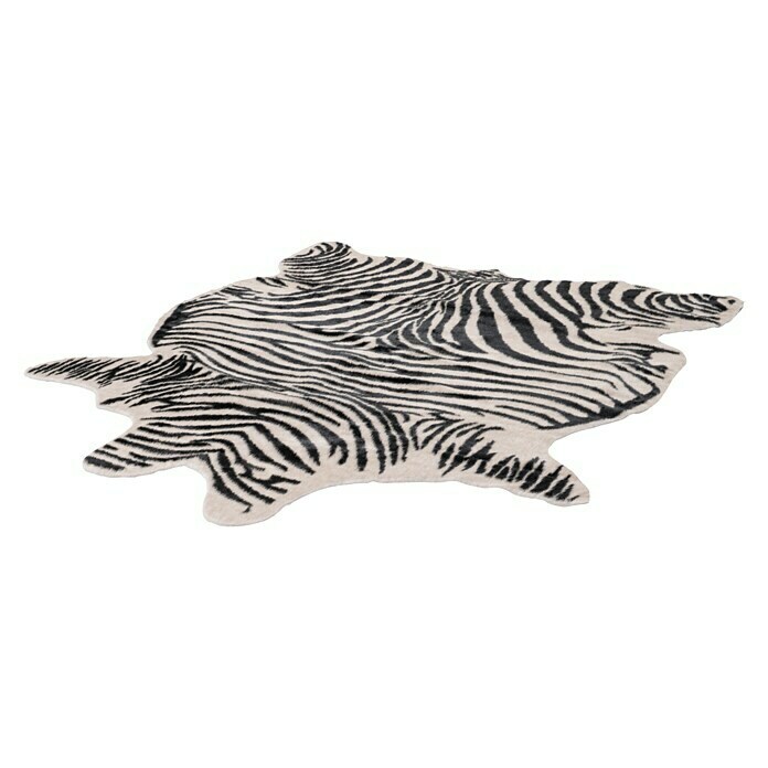 Deko-Kunstfell RodeoZebra, Schwarz/Weiß, 200 x 150 cm, 100 % Polyester Left Side View