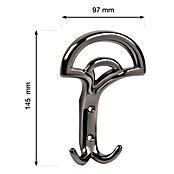 Walteco Garderobna kuka Bolero  (D x Š x V: 145 x 97 x 52 mm, Broj kuka: 2 Kom., Crna) | BAUHAUS