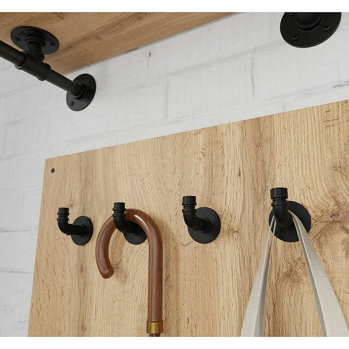Walteco Garderobna kuka Rustic  (Promjer: 54 mm, Crna) | BAUHAUS