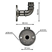 Walteco Garderobna kuka Rustic  (Promjer: 54 mm, Srebrna) | BAUHAUS