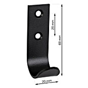 Walteco Garderobna kuka A1  (D x Š x V: 60 x 20,2 x 30,5 mm, Crna) | BAUHAUS