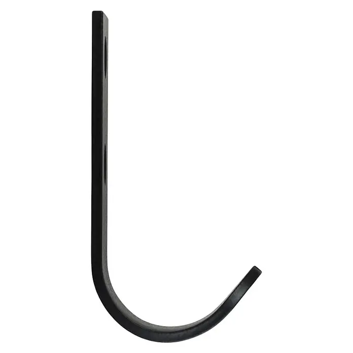 Walteco Garderobenhaken A1 - L x B x H: 60 x 20,2 x 30,5 mm, Anzahl Haken: 1 Stk., Schwarz - Hier ist ein schwarzer, gebogener Haken mit zwei Befestigungslöchern. Ideal zur Aufbewahrung und Organisation.
