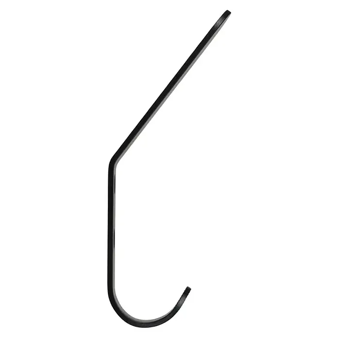 Walteco Garderobenhaken A2 - L x B x H: 119 x 20,2 x 45 mm, Anzahl Haken: 2 Stk., Schwarz - Der robuste, schwarze Metallhaken ist ideal zum Aufhängen von Gegenständen und bietet eine sichere und zuverlässige Lösung.