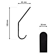 Walteco Garderobna kuka A2  (D x Š x V: 119 x 20,2 x 45 mm, Crna) | BAUHAUS