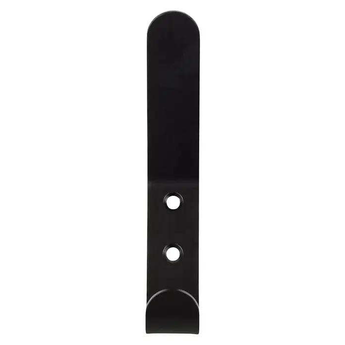 Walteco Garderobenhaken A2 - L x B x H: 119 x 20,2 x 45 mm, Anzahl Haken: 2 Stk., Schwarz - Schwarzer Wandmontage-Flaschenöffner aus Metall mit zwei Löchern zur einfachen Befestigung in jeder Küche oder Bar.