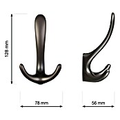 Walteco Garderobna kljuka Trillo  (Do x Š x V: 128 x 78 x 56 mm, Število kaveljčkov: 3 kos) | 1188 - Garderoben | AAEE - Garderoben | AAE - Beschläge | AA - Eisenwaren | A - Eisenwaren | BAUHAUS