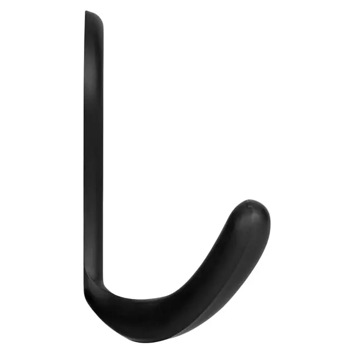Walteco Garderobenhaken Romero II A - L x B x H: 44 x 54 x 24 mm, Anzahl Haken: 2 Stk., Mattschwarz - Nahaufnahme eines schwarzen Silikon-Prostatastimulators, der das Vergnügen steigert und die Gesundheit fördert.