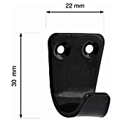 Walteco Garderobna kuka  (D x Š x V: 30 x 22 x 23 mm, Crna) | BAUHAUS