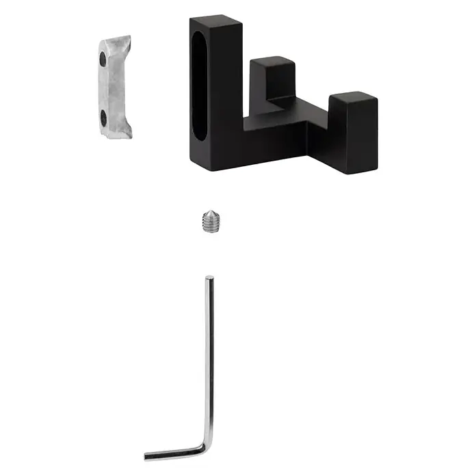 Walteco Garderobenhaken Regen I - L x B x H: 52 x 40 x 40 mm, Anzahl Haken: 2 Stk. - Schwarzer Kleiderhaken zur Wandmontage mit Befestigungsmaterial. Modernes Design für stilvolle Ordnung im Raum.