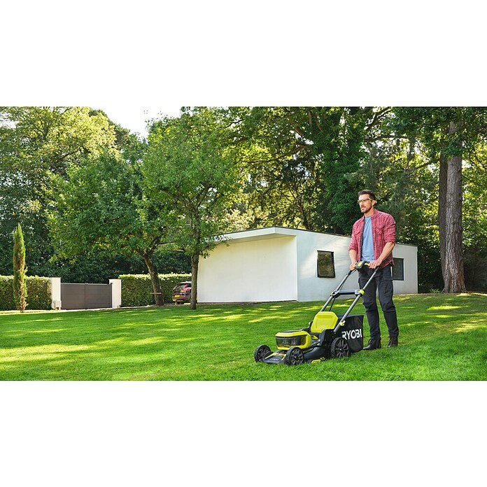 Ryobi ONE+ Akku-Rasenmäher RY18LMX46A-0 (18 V, Ohne Akku, 5 Ah, Schnittbreite: 46 cm) | BAUHAUS