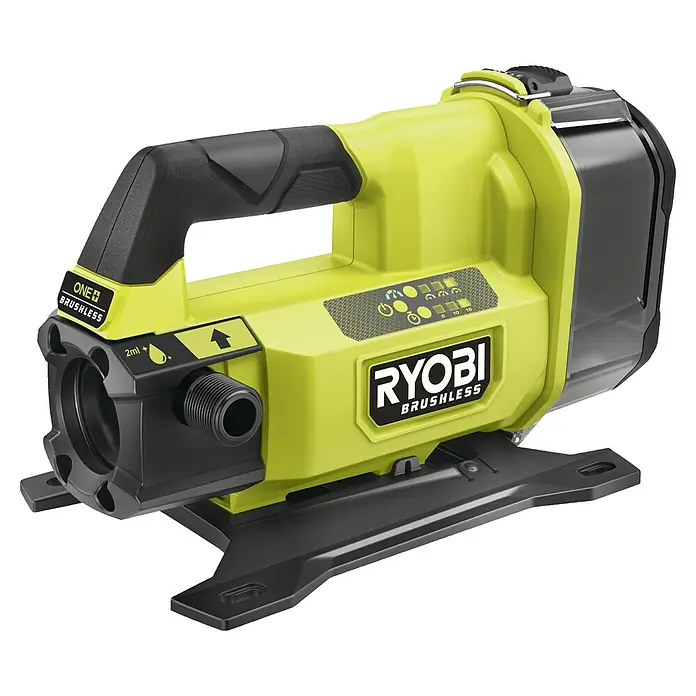 Ryobi ONE+ Akku-Gartenpumpe RY18TPXA - 18 V, Li-Ionen, Ohne Akku, Max. Fördermenge: 2.270 l/h - Akkubetriebene Ryobi ONE+ Brushless Transferpumpe. Kompakt, leistungsstark und ideal zum schnellen Umfüllen von Flüssigkeiten.